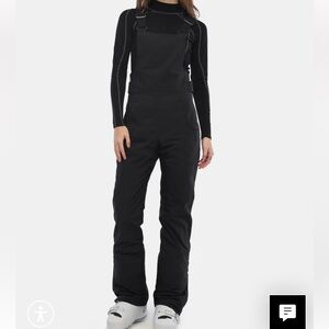 NWT Halfdays Carson Bib Ski Pants Snowboard Ski Cream Black LARGE